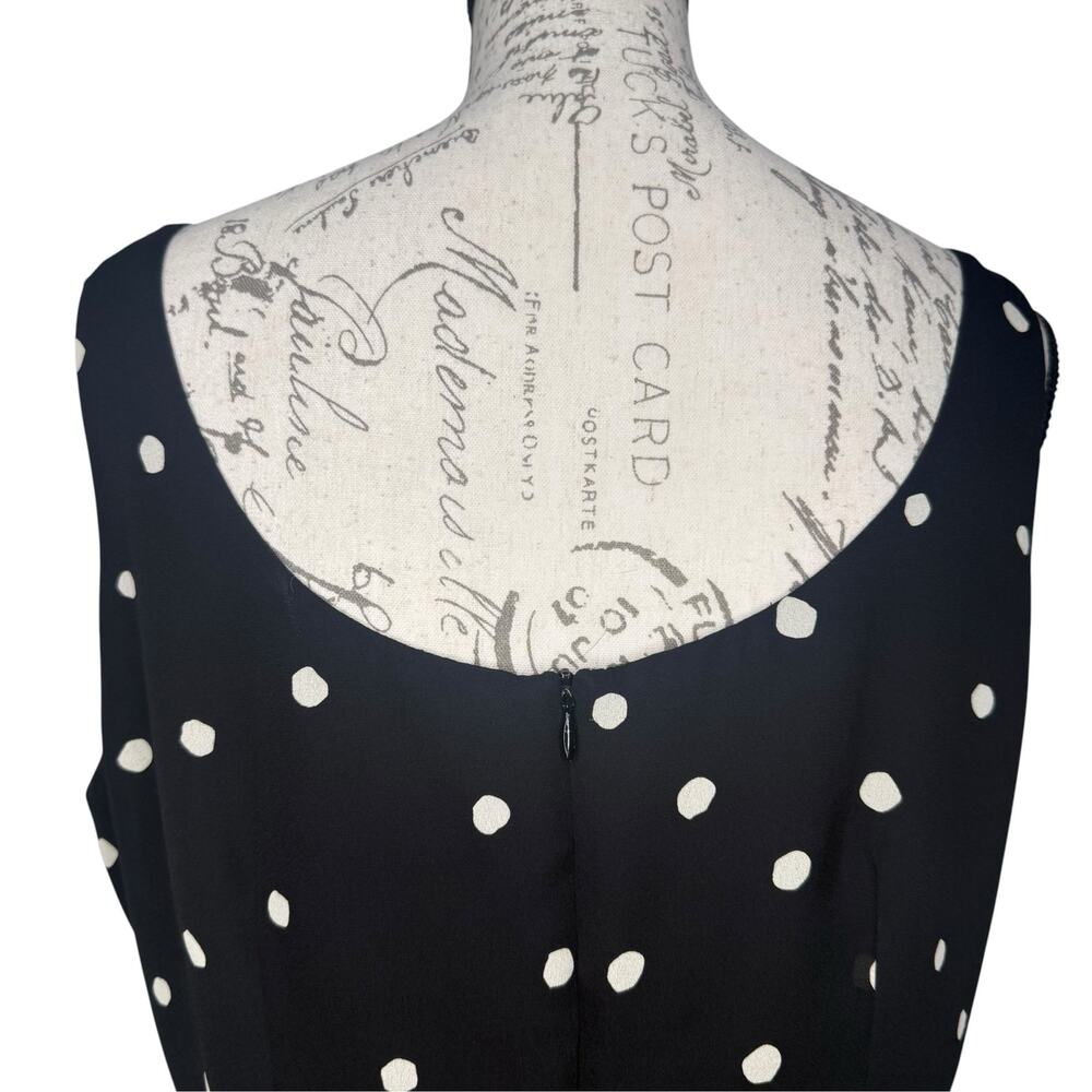 Vintage David Warren New York Polka Dot Faux Wrap Sweetheart Neckline Dress 14 - Picture 6 of 9